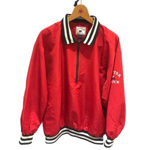 Vintage Cutter & Buck Men's Red Sz S 1/4 Zip Windbreaker White Anchor Logo